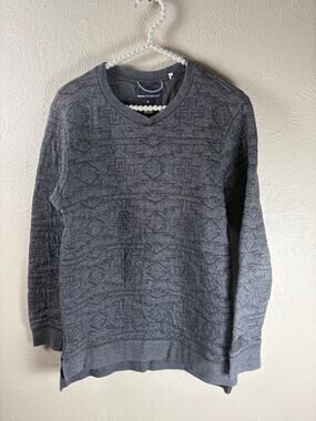 Modern Amusement Quilted Sweatshirt Mens Size Medium Gray Streetwear Preppy Top